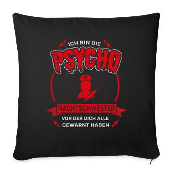 Nachtswester Krankenschwester Psycho - Sofakissenbezug 45 x 45 cm - Schwarz - Vorne