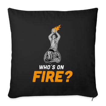 Sport de basketball en fauteuil roulant - Housse de coussin décorative 45 x 45 cm - noir - Devant