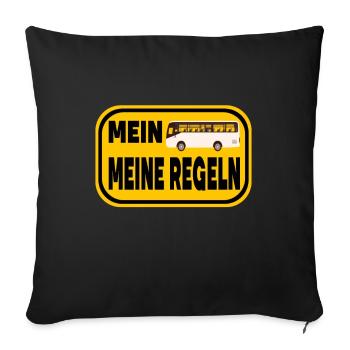 Mein Bus meine Regeln - Sofakissenbezug 45 x 45 cm - Schwarz - Vorne