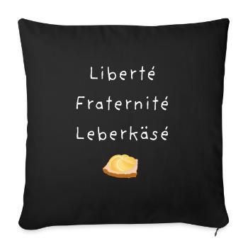 Leberkäse Design - funny meat cheese - Sofa pillowcase 17,3'' x 17,3'' (45 x 45 cm) - black - Front