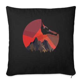 Klettern Freiklettern Bouldern Kletterwand Berge - Sofakissenbezug 45 x 45 cm - Schwarz - Vorne