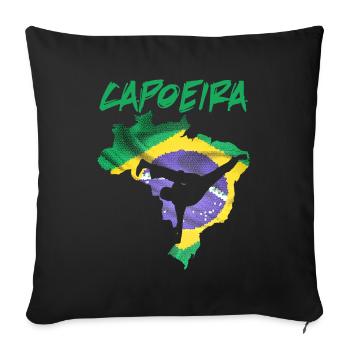 Capoeira Brésil Pays des Arts Martiaux - Housse de coussin décorative 45 x 45 cm - noir - Devant