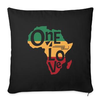 One love Reggae Musik Afrika Rasta Reggaemusik - Sofakissenbezug 45 x 45 cm - Schwarz - Vorne