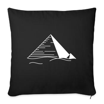 Pyramids in the desert - Sofa pillowcase 17,3'' x 17,3'' (45 x 45 cm) - black - Front