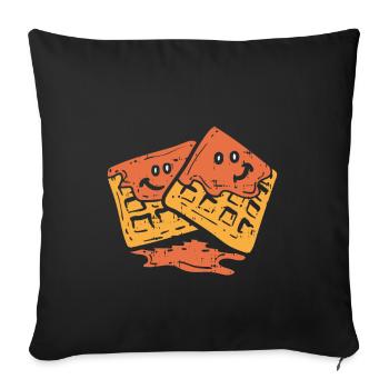 The waffles - Sofa pillowcase 17,3'' x 17,3'' (45 x 45 cm) - black - Front
