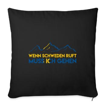 Sweden Gets Emigrate Travel Gift - Sofa pillowcase 17,3'' x 17,3'' (45 x 45 cm) - black - Front