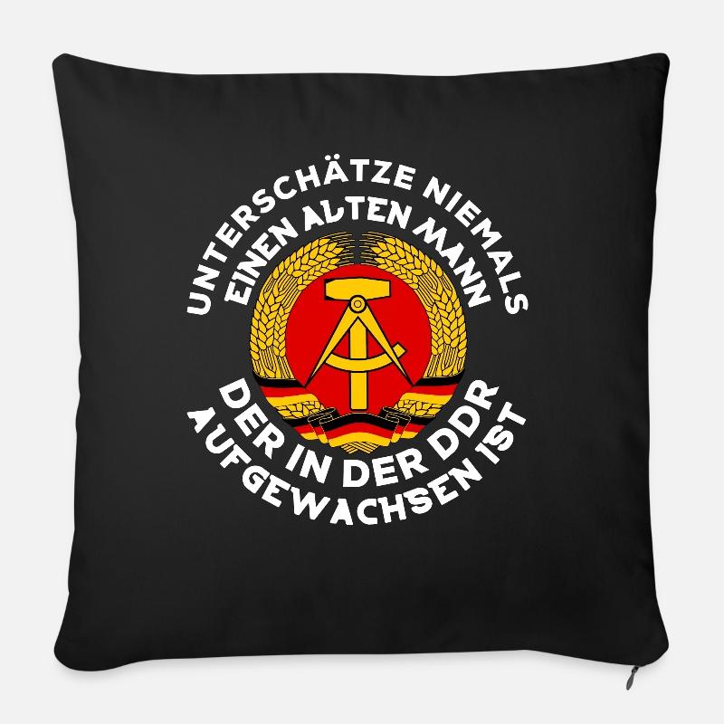 DDR LUSTIG GESCHENK GEBURTSTAG - Sofakissenbezug 45 x 45 cm - Schwarz