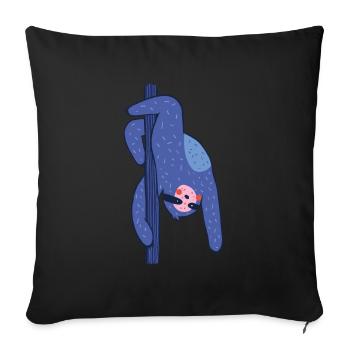 Pole Dance Faultier - Sofakissenbezug 45 x 45 cm - Schwarz - Vorne
