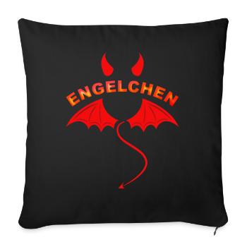 Teufel als Engelchen Lustiges Teufelchen Kostüm - Sofakissenbezug 45 x 45 cm - Schwarz - Vorne