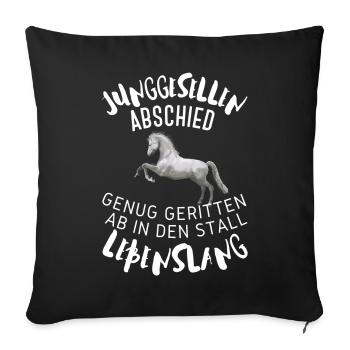 JUNGGESELLENABSCHIED Lustig Single Geschenkidee - Sofakissenbezug 45 x 45 cm - Schwarz - Vorne