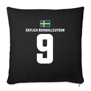 Schwedische Namen Fußball Sauf Mallorca Trikot - Sofakissenbezug 45 x 45 cm - Schwarz - Vorne