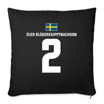 Schwedische Namen Fußball Sauf Mallorca Trikot - Sofakissenbezug 45 x 45 cm - Schwarz - Vorne