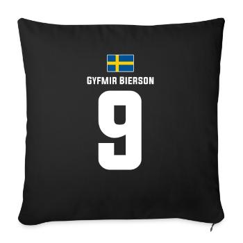Schwedische Namen Fußball Sauf Mallorca Trikot - Sofakissenbezug 45 x 45 cm - Schwarz - Vorne