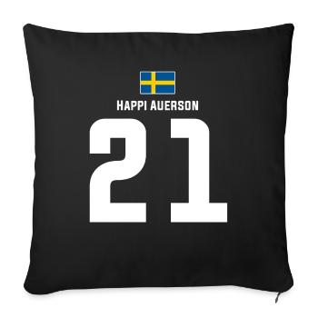Schwedische Namen Fußball Sauf Mallorca Trikot - Sofakissenbezug 45 x 45 cm - Schwarz - Vorne