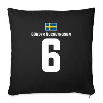 Schwedische Namen Fußball Sauf Mallorca Trikot - Sofakissenbezug 45 x 45 cm - Schwarz - Vorne