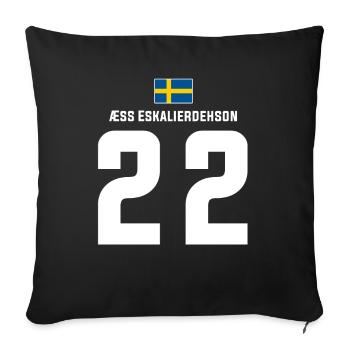 Schwedische Namen Fußball Sauf Mallorca Trikot - Sofakissenbezug 45 x 45 cm - Schwarz - Vorne