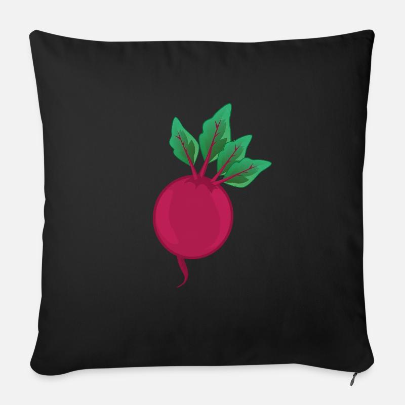 Rote Beete Rote Rübe Gemüse Rahna Funny - Sofakissenbezug 45 x 45 cm - Schwarz