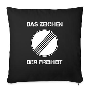Ende aller Streckenverbote - Zeichen Der Freiheit - Sofakissenbezug 45 x 45 cm - Schwarz - Vorne
