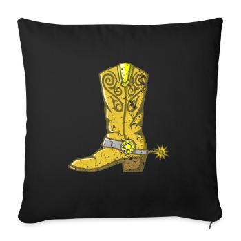 Vintage western line dance boots dancing - Sofa pillowcase 17,3'' x 17,3'' (45 x 45 cm) - black - Front