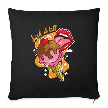 Lèche-le jusqu'à - Housse de coussin décorative 45 x 45 cm - noir - Devant