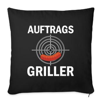 Der Auftragsgriller - Sofakissenbezug 45 x 45 cm - Schwarz - Vorne