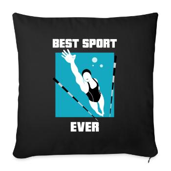 schwimmen - Sofakissenbezug 45 x 45 cm - Schwarz - Vorne