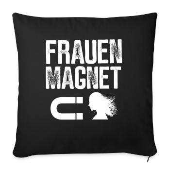 FRAUEN MAGNET GESCHENKIDEE LUSTIG MACHO - Sofakissenbezug 45 x 45 cm - Schwarz - Vorne