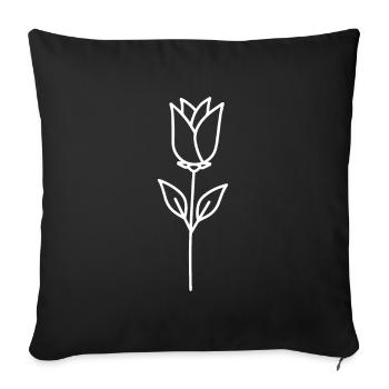 Die Rose Florist - Sofakissenbezug 45 x 45 cm - Schwarz - Vorne