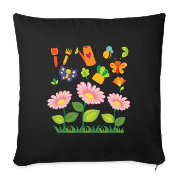 Der Garten - Sofakissenbezug 45 x 45 cm - Schwarz - Vorne