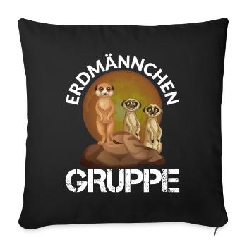 ERDMÄNNCHEN GRUPPE - Sofakissenbezug 45 x 45 cm - Schwarz - Vorne