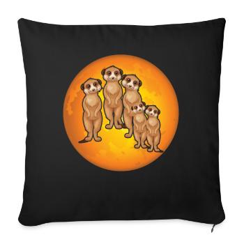 The meerkat family - Sofa pillowcase 17,3'' x 17,3'' (45 x 45 cm) - black - Front