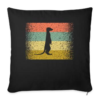The colorful meerkat - Sofa pillowcase 17,3'' x 17,3'' (45 x 45 cm) - black - Front