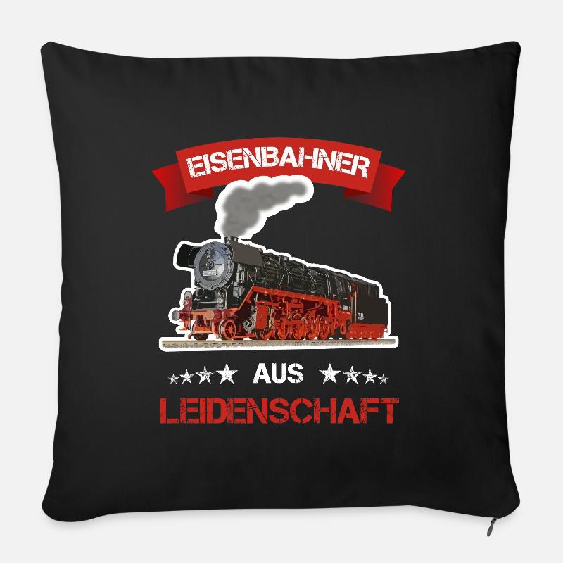 Eisenbahner aus Leidenschaft Modelleisenbahn - Sofakissenbezug 45 x 45 cm - Schwarz