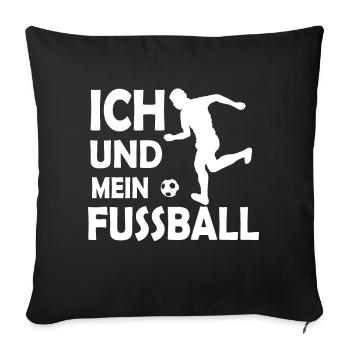 ICH UND MEIN FUSSBALL - Sofakissenbezug 45 x 45 cm - Schwarz - Vorne