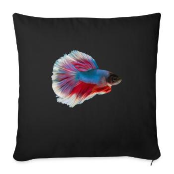 Siamesischer Kampffisch Kafi Aquarienfisch - Sofakissenbezug 45 x 45 cm - Schwarz - Vorne