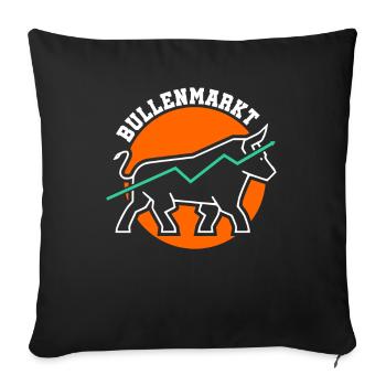 Marché boursier haussier marché boursier marché boursier - Housse de coussin décorative 45 x 45 cm - noir - Devant