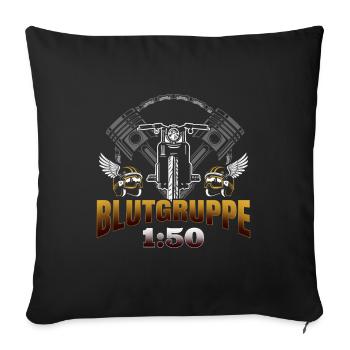Blutgruppe 1 50 - Ostmoped - Zweitakter - Sofakissenbezug 45 x 45 cm - Schwarz - Vorne