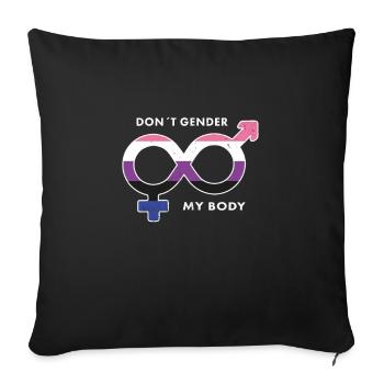 Genderfluid flag design against gender roles - Sofa pillowcase 17,3'' x 17,3'' (45 x 45 cm) - black - Front