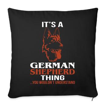 Berger allemand - Housse de coussin décorative 45 x 45 cm - noir - Devant