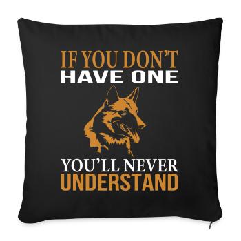 German Shepherd - Sofa pillowcase 17,3'' x 17,3'' (45 x 45 cm) - black - Front