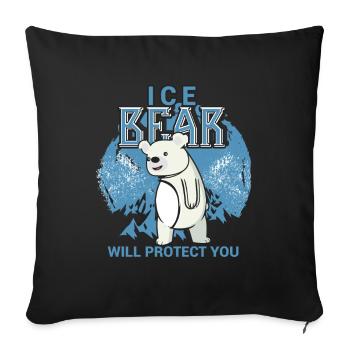 Polar bear bear ice climate protection polar bear climate change - Sofa pillowcase 17,3'' x 17,3'' (45 x 45 cm) - black - Front
