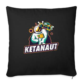 Keta dance astronaut techno underground - Housse de coussin décorative 45 x 45 cm - noir - Devant