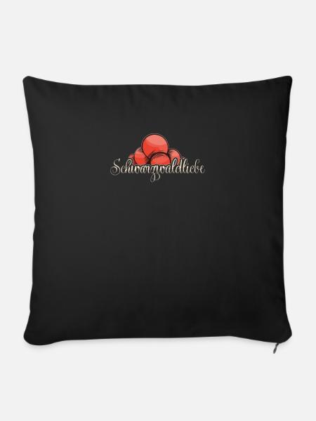 Schwarzwald Bollenhut für Schwarzwaldmädel - Sofakissenbezug 45 x 45 cm - Schwarz