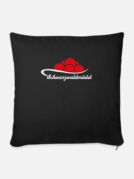 Schwarzwald Bollenhut für Schwarzwaldmädel - Sofakissenbezug 45 x 45 cm - Schwarz