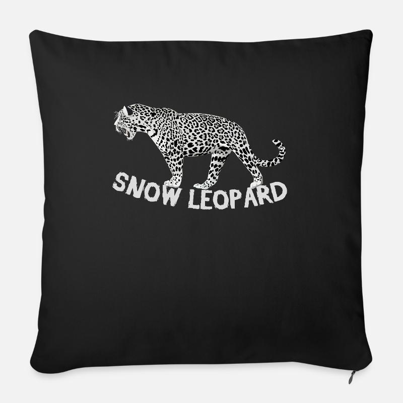 Schneeleopard Leopard Wildnis Tier Selten - Sofakissenbezug 45 x 45 cm - Schwarz