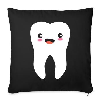 Tooth teeth sweet dentist practice new - Sofa pillowcase 17,3'' x 17,3'' (45 x 45 cm) - black - Front