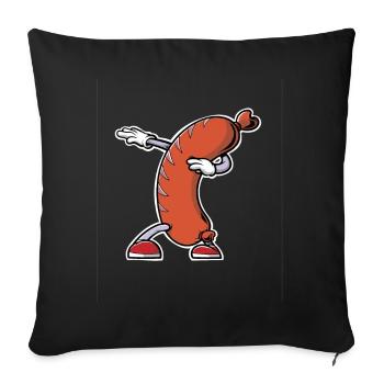 Saucisse saucisse saucisse Saucisses Hot Dog Rouge - Housse de coussin décorative 45 x 45 cm - noir - Devant