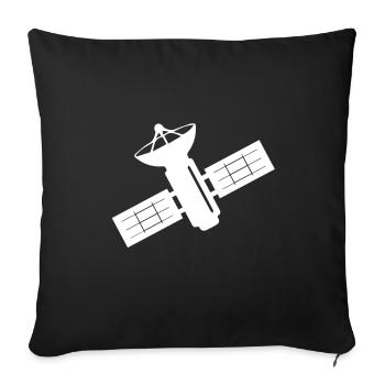 Satellite orbite spatiale idée cadeau - Housse de coussin décorative 45 x 45 cm - noir - Devant