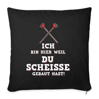 Sanitär Abwasser Pömpel Klempner - Sofakissenbezug 45 x 45 cm - Schwarz - Vorne