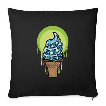 Tentakel Ice Cream Eis Tintenfisch Oktopus - Sofakissenbezug 45 x 45 cm - Schwarz - Vorne